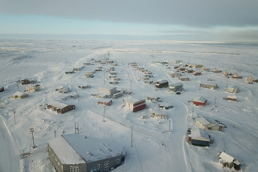 Chesterfield Inlet, Nunavut - aerial view